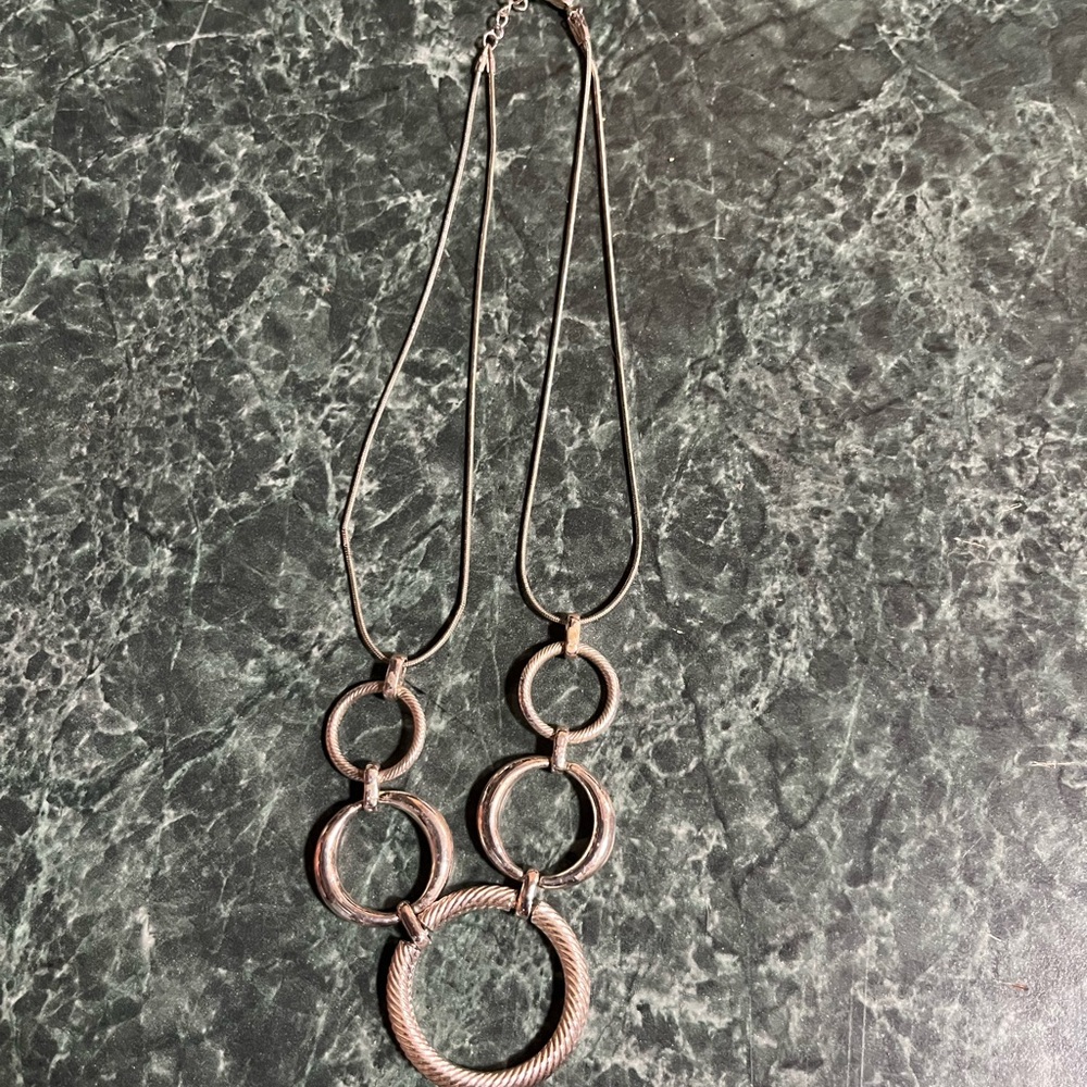Liz Claiborne Silver Multi-Circle Necklace - Picture 2 of 4